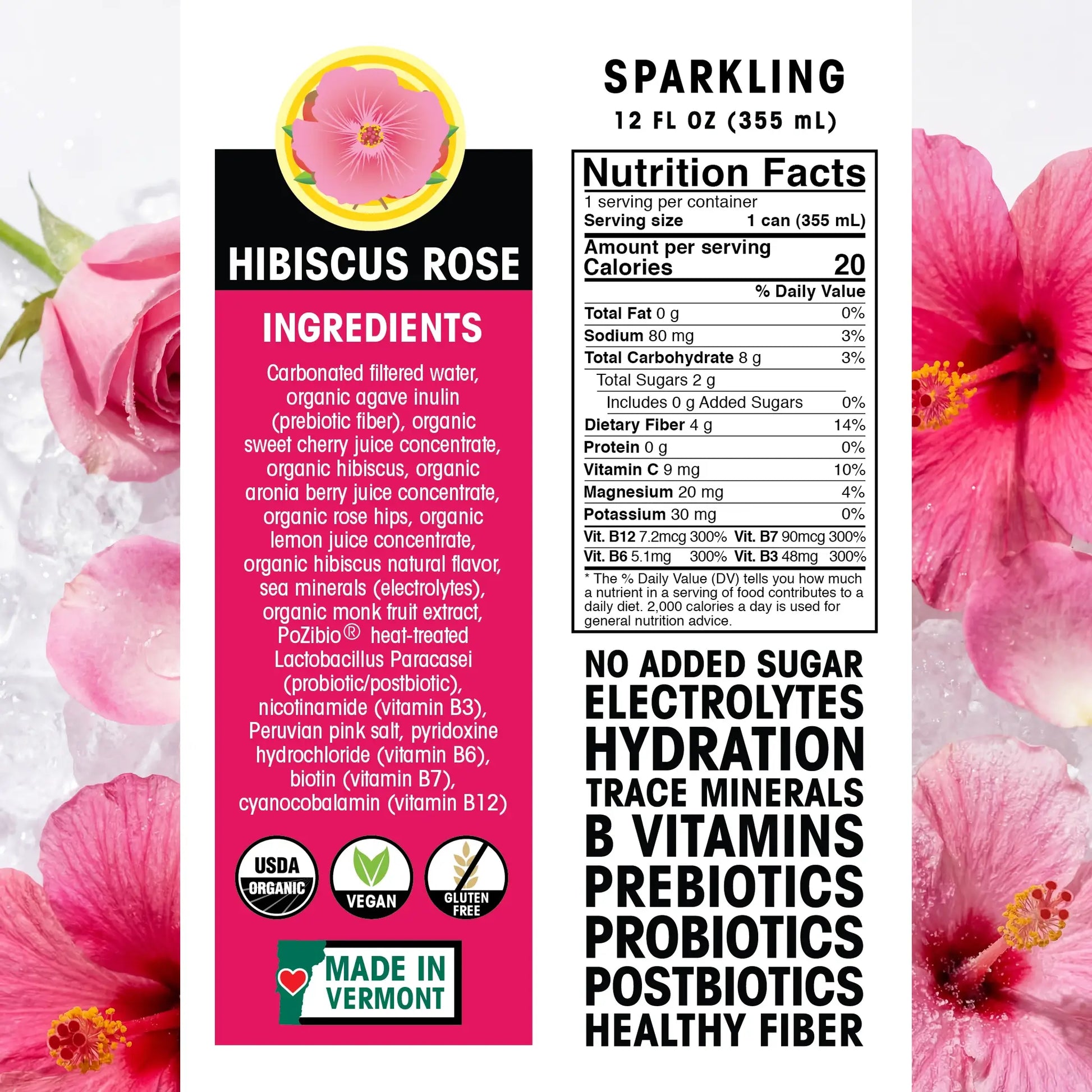 Ecobean - Feel Good Fusions - Hibiscus Rose - Nutrition Facts