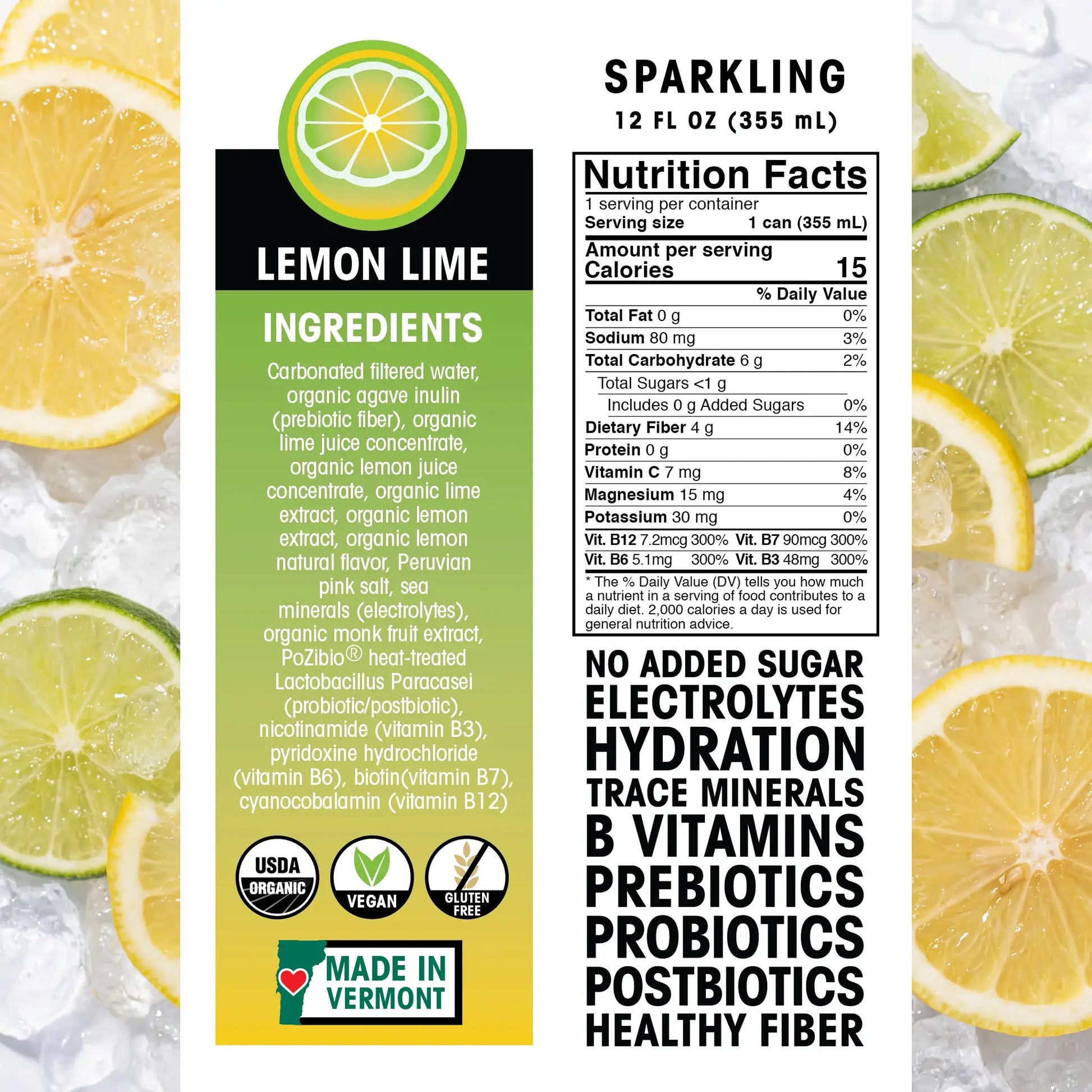 Ecobean - Feel Good Fusions - Lemon Lime - Nutrition Facts