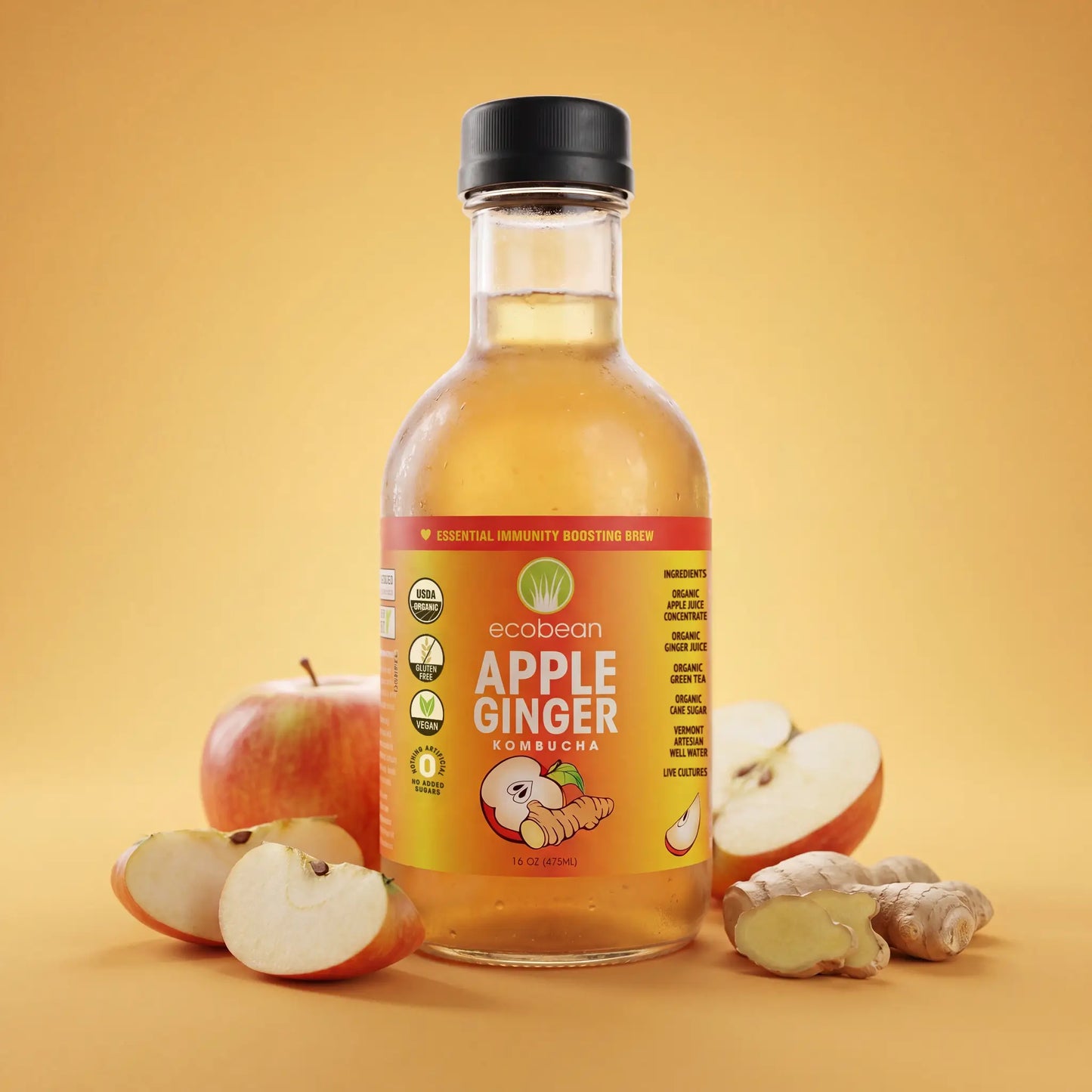 Ecobean - Kombucha - Apple Ginger - 1