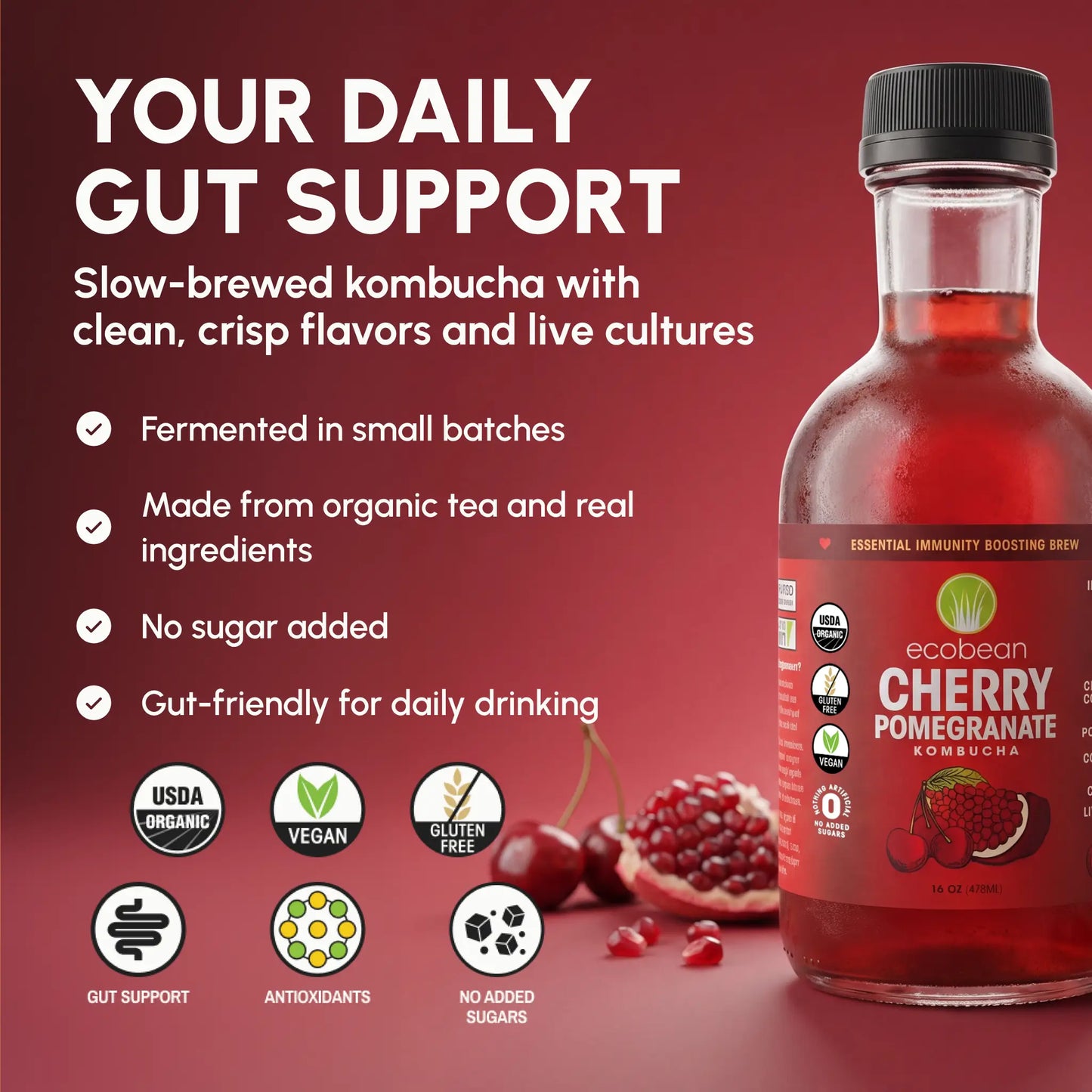 Ecobean - Kombucha - Cherry Pomegranate - 3