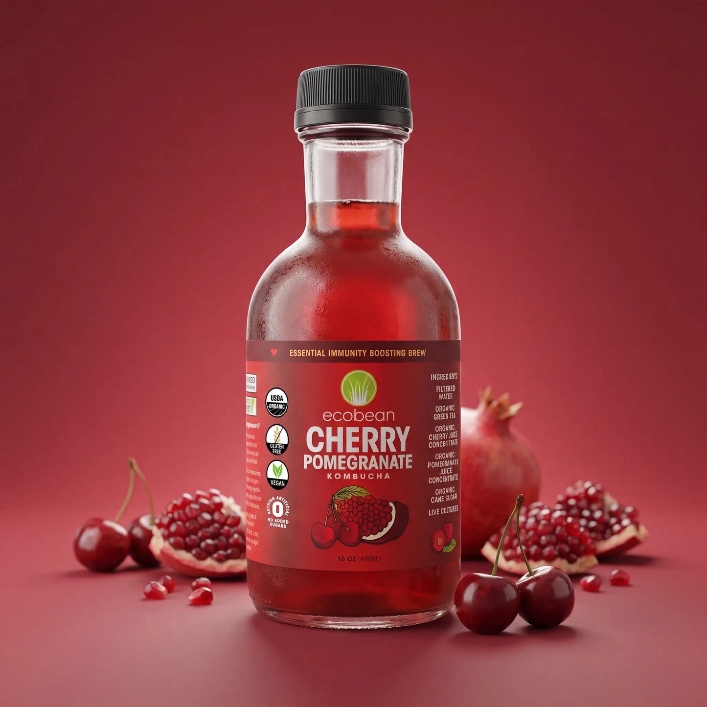 Ecobean - Kombucha - Cherry Pomegranate - 1