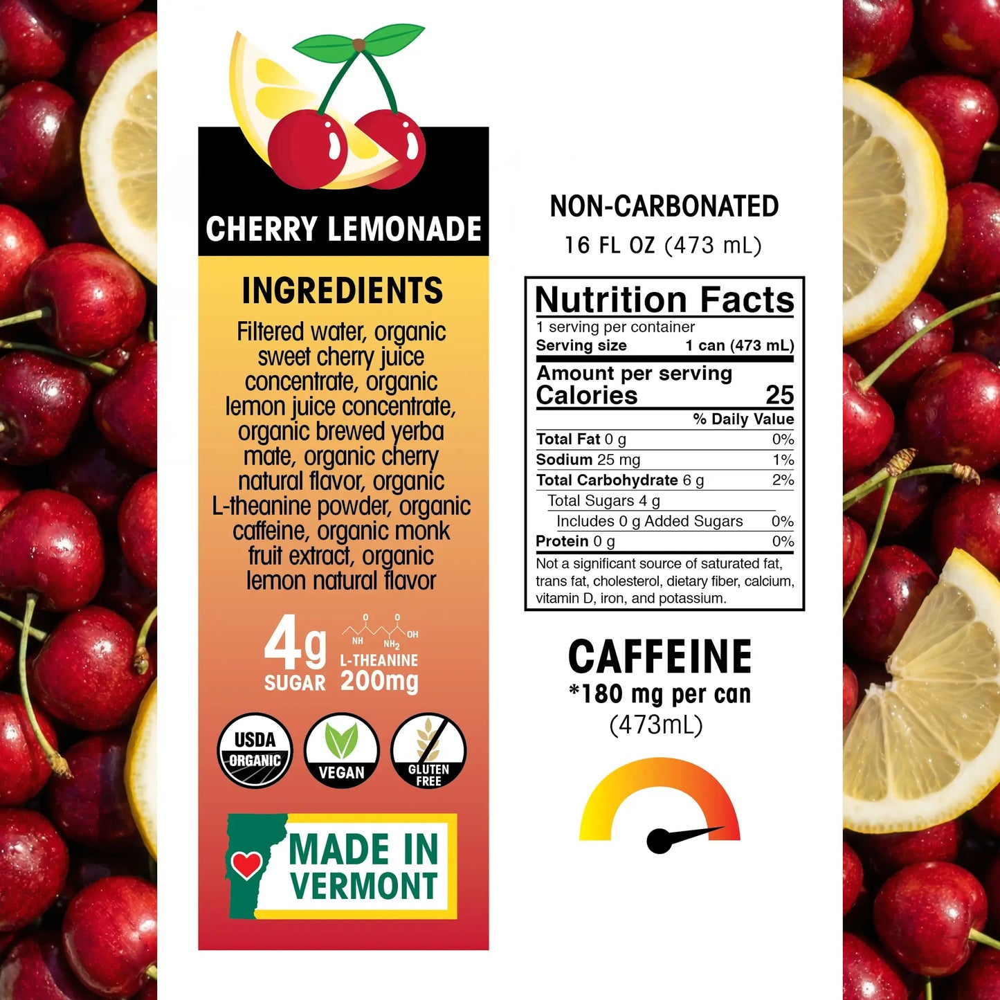 Ecobean - Yerba Mate - Cherry Lemonade - Nutrition Facts