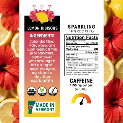 Ecobean - Yerba Mate - Lemon Hibiscus - Nutrition Facts