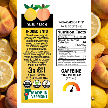 Ecobean - Yerba Mate - Yuzu Peach - Nutrition Facts