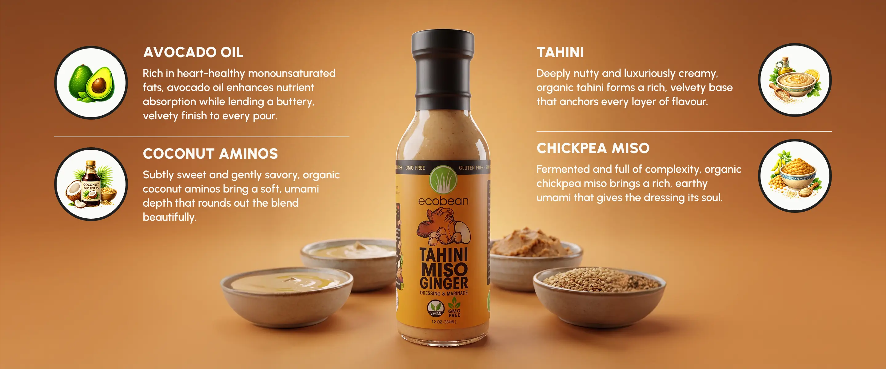 Ecobean - Salad Dressings - Tahini Miso Ginger - Ingredients - Desktop